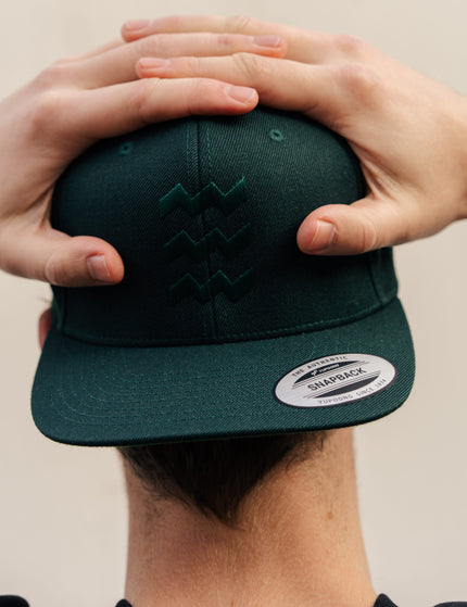 Vibes snapback cap in donkergroen