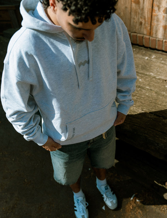 Oversized light grey hoodie