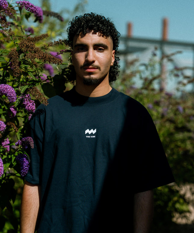 Oversized THE VIBE T-shirt navy