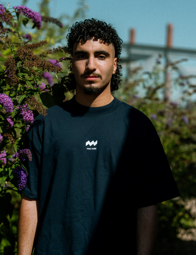 Oversized THE VIBE T-shirt navy