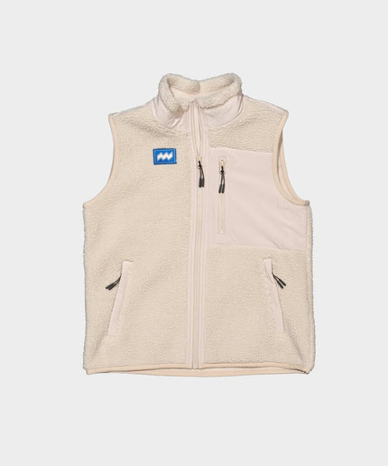 Sherpa bodywarmer beige met patch