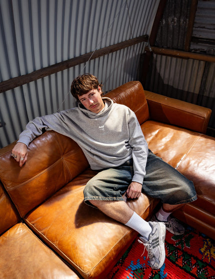 Boxy fit hoodie grijs