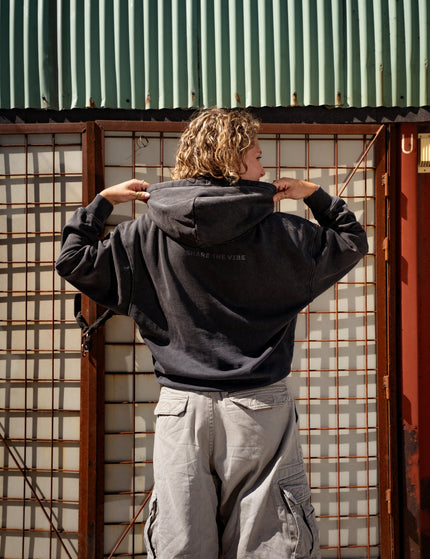 Oversized hoodie dyed black
