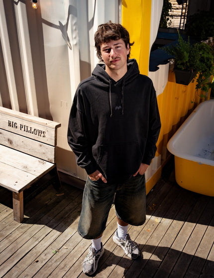 Oversized hoodie dyed black