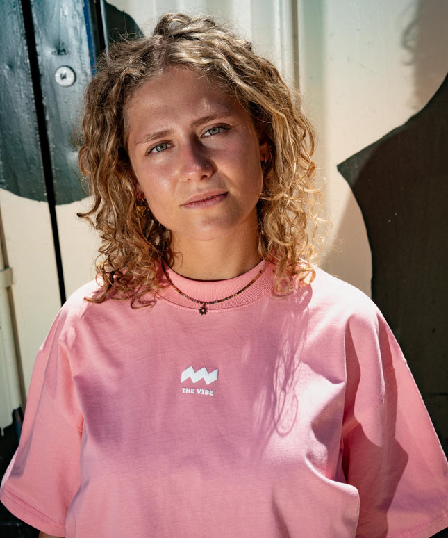 Oversized THE VIBE T-shirt pink